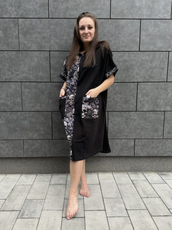 Poncho CLASSIC Czaszki Czarny - obrazek 5