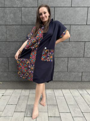 Poncho CLASSIC Etno Granat