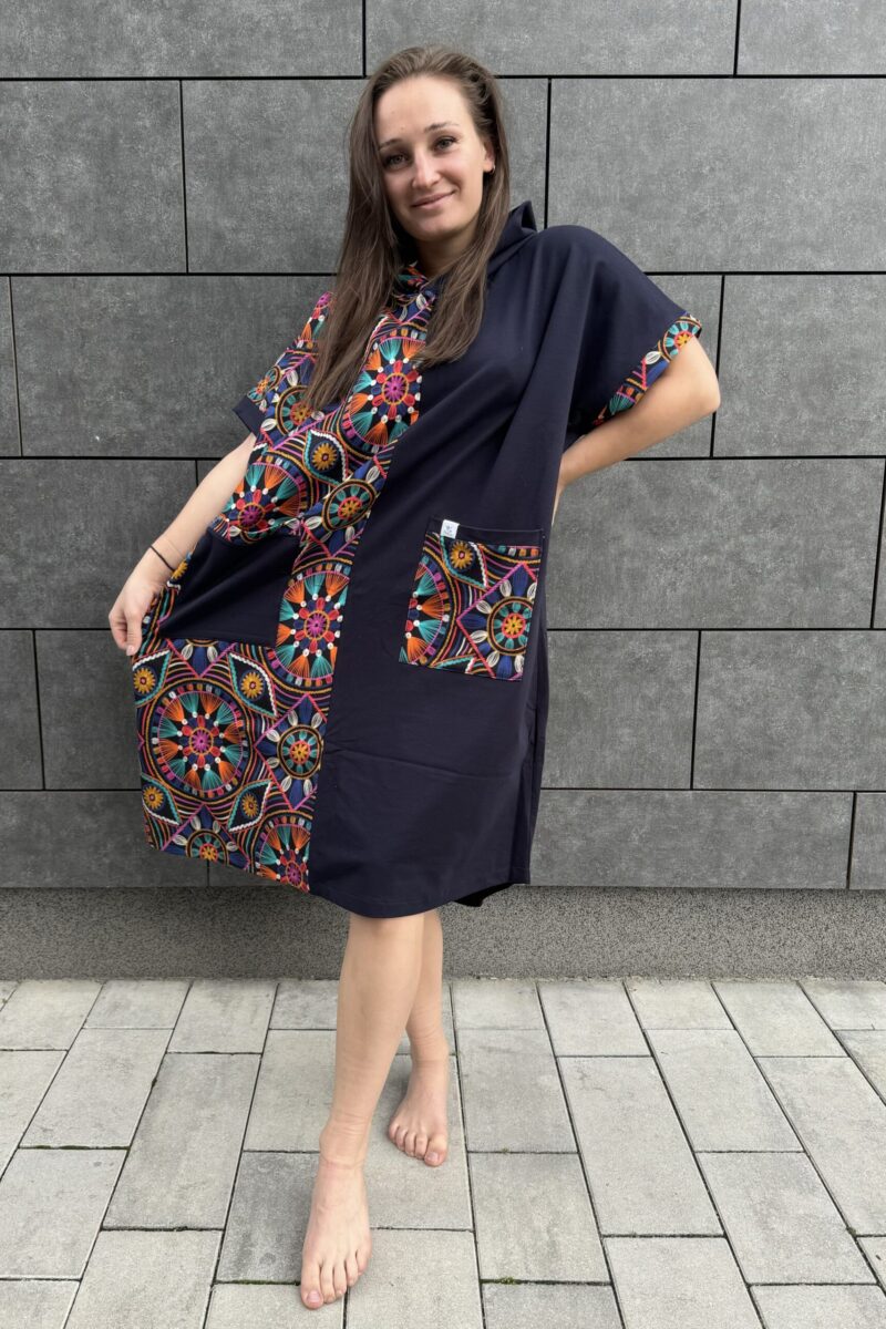 Poncho CLASSIC Etno Granat