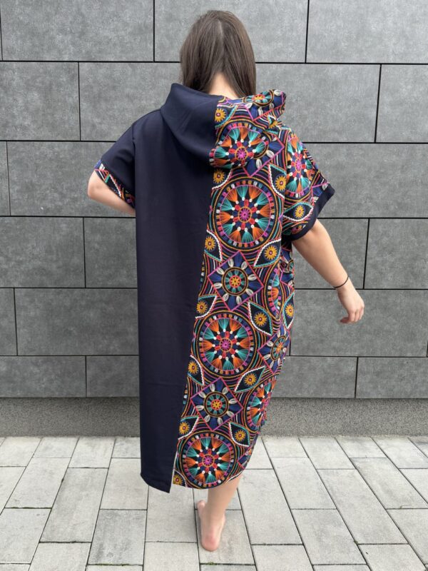 Poncho CLASSIC Etno Granat - obrazek 2