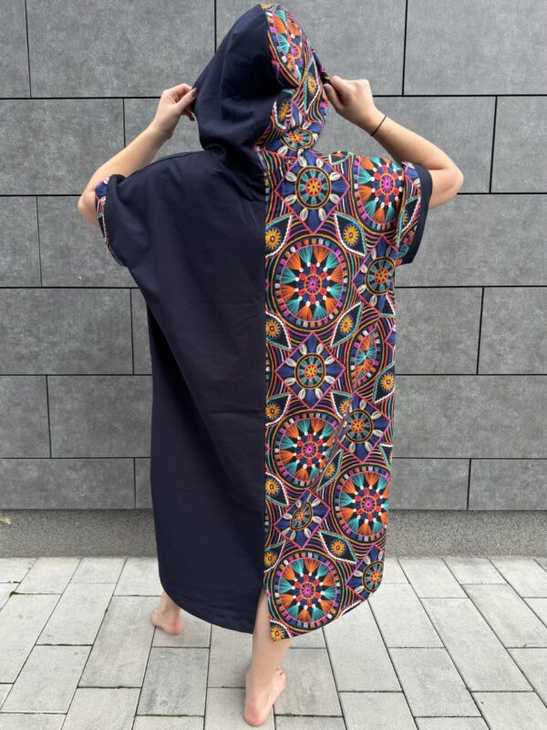 Poncho CLASSIC Etno Granat - obrazek 5
