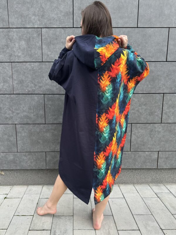 Poncho LONG Geometryczne Drzewa - obrazek 4