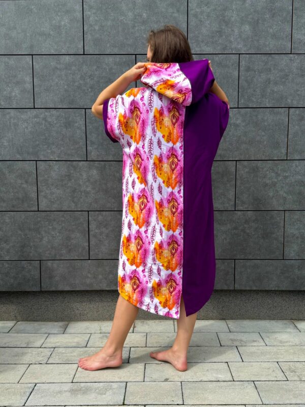 Poncho CLASSIC Pióra Fiolet - obrazek 4
