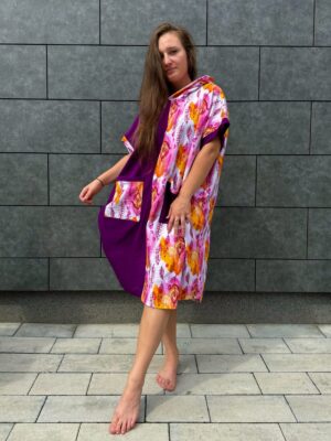 Poncho CLASSIC Pióra Fiolet