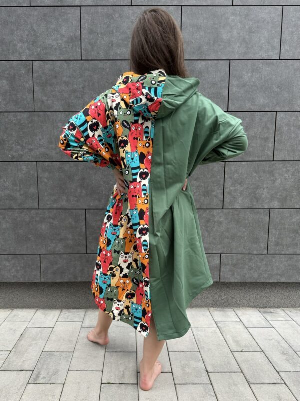 Poncho ZIP Koty Khaki - obrazek 7