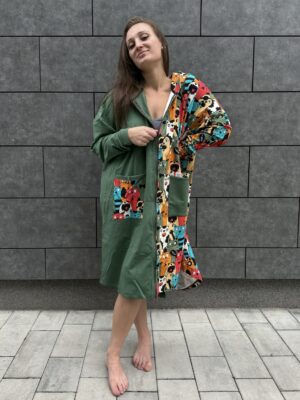 Poncho ZIP Koty Khaki