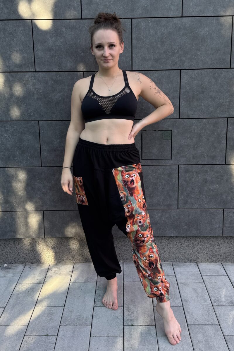 Spodnie SAUNAMASTER czarny SZALONE KOTY