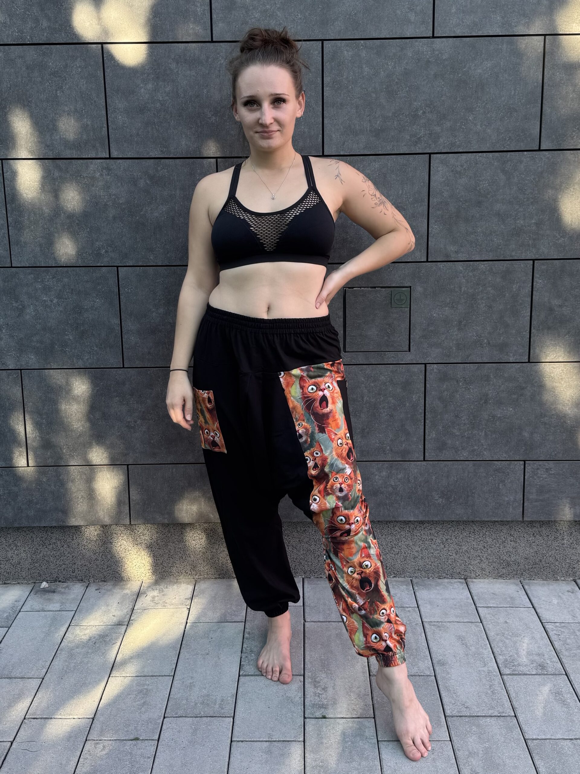 Spodnie SAUNAMASTER czarny SZALONE KOTY