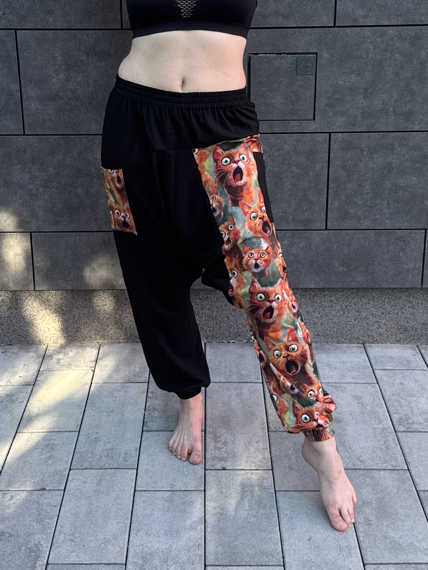 Spodnie SAUNAMASTER czarny SZALONE KOTY - obrazek 4