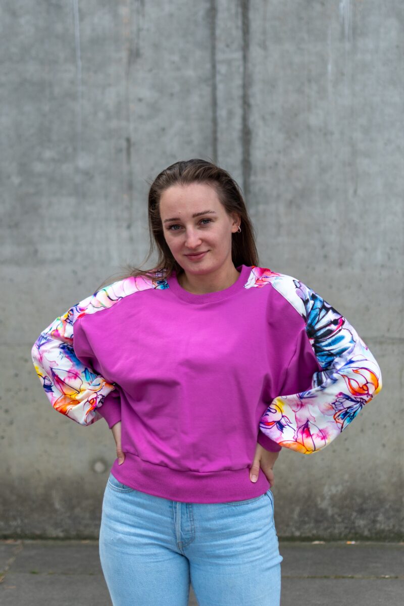 bluza balloon liliowa aura