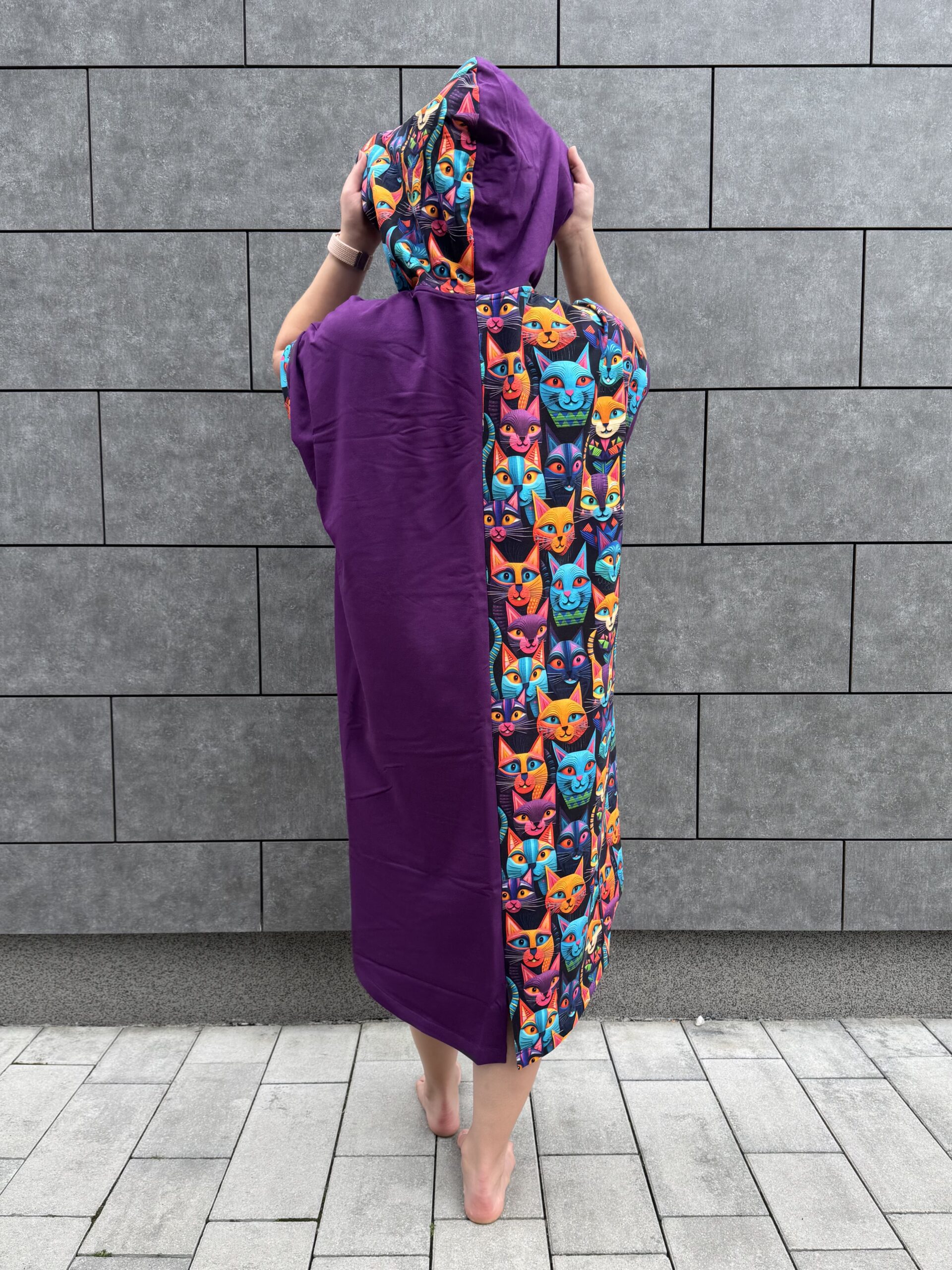 Poncho CLASSIC Fioletowe KOTY - obrazek 6