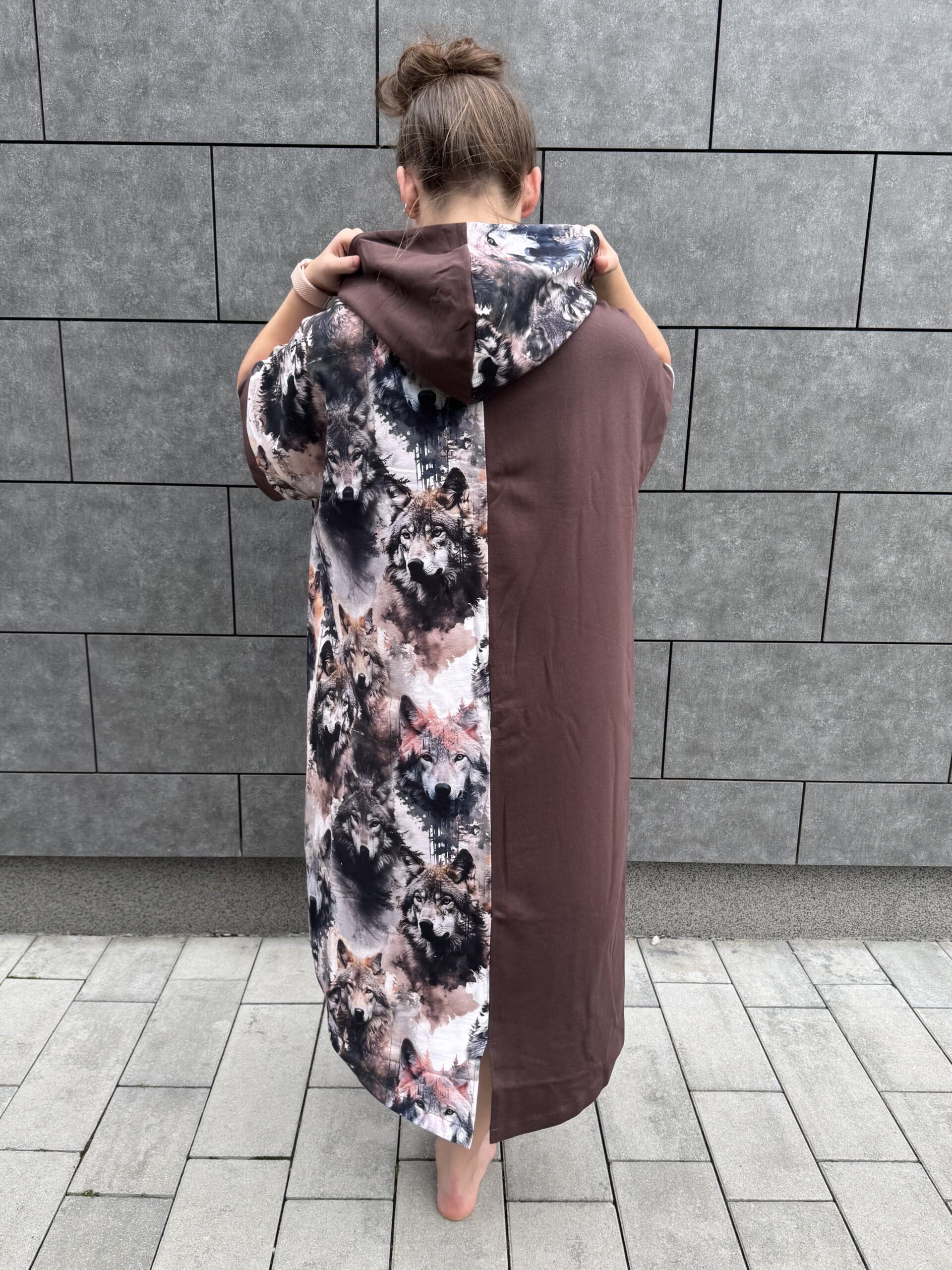 Poncho CLASSIC Brązowe WILKI - obrazek 7