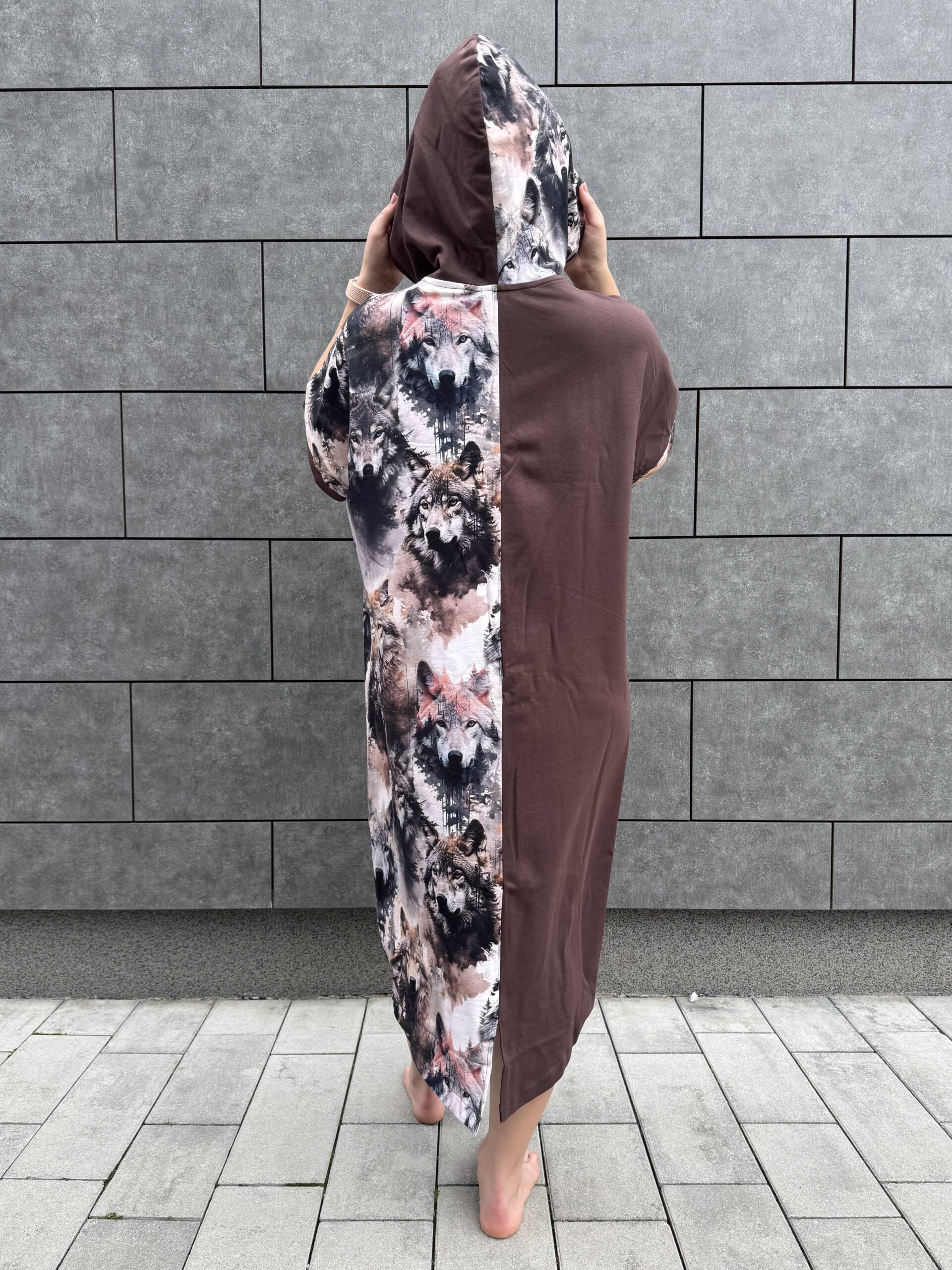 Poncho CLASSIC Brązowe WILKI - obrazek 8