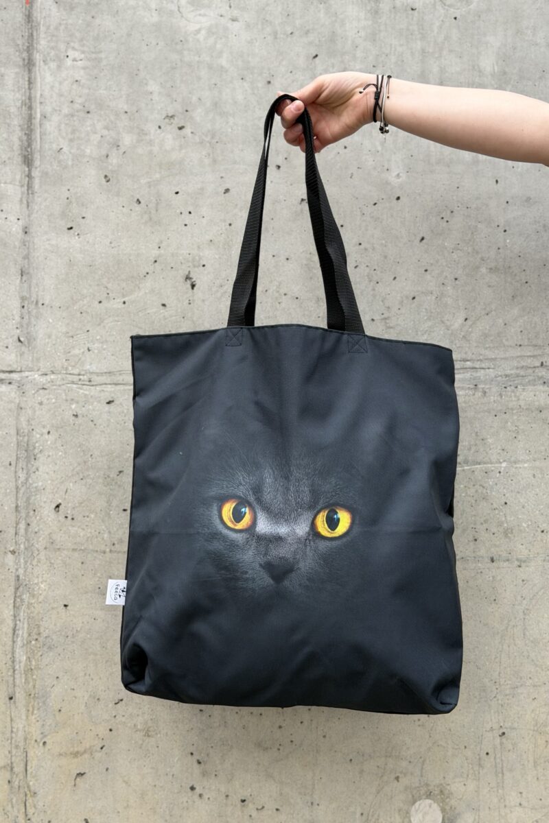 Torba Shopper Kot brytyjski pomarańczowe oczy