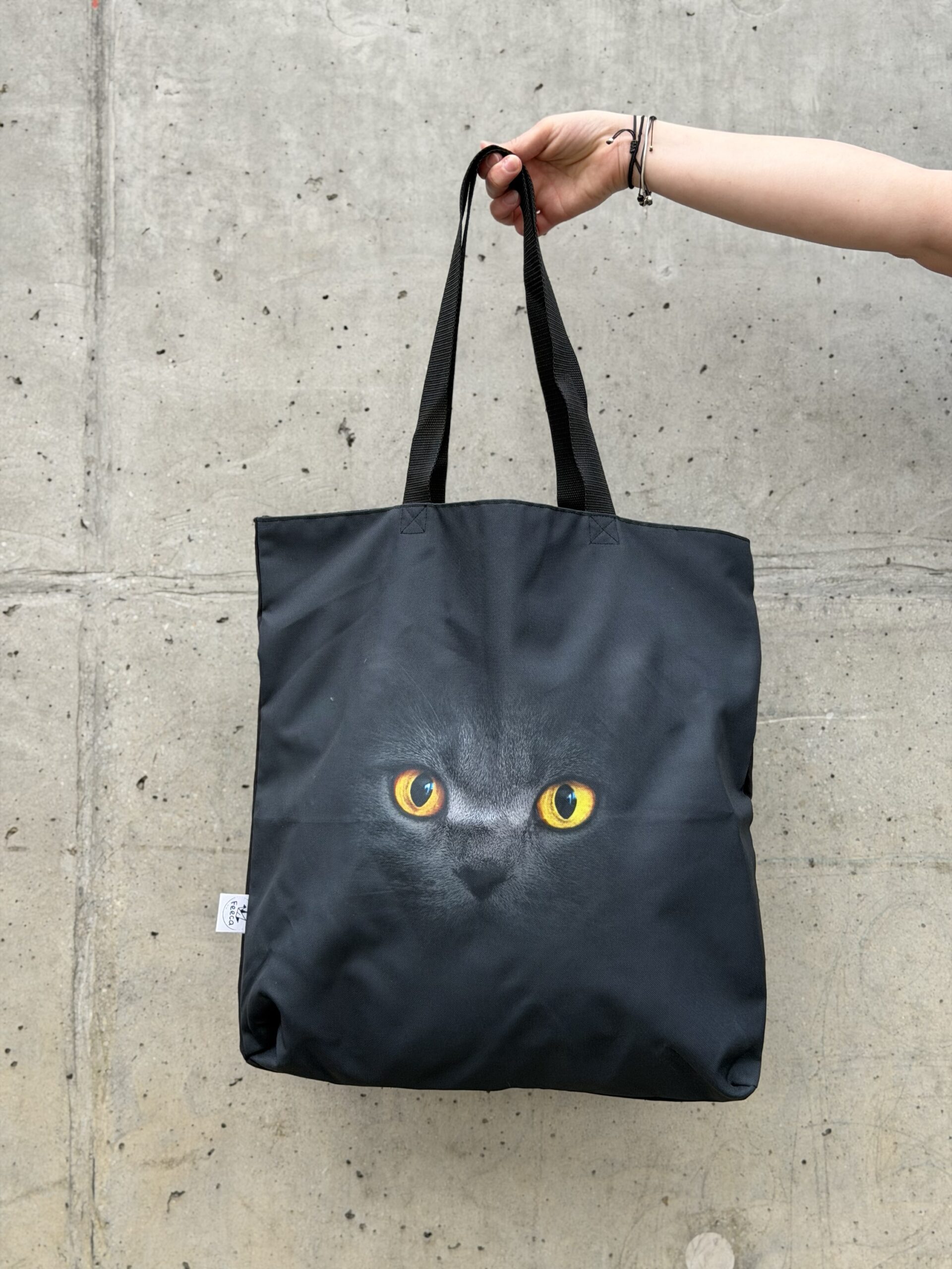Torba Shopper Kot brytyjski pomarańczowe oczy